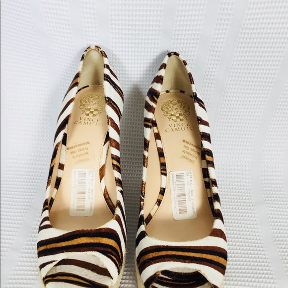 NWT Vince Camuto Zebra Totsi Wedge Espadrille Pump Sz 9.5 Corpcore Mobwife - Picture 4 of 11